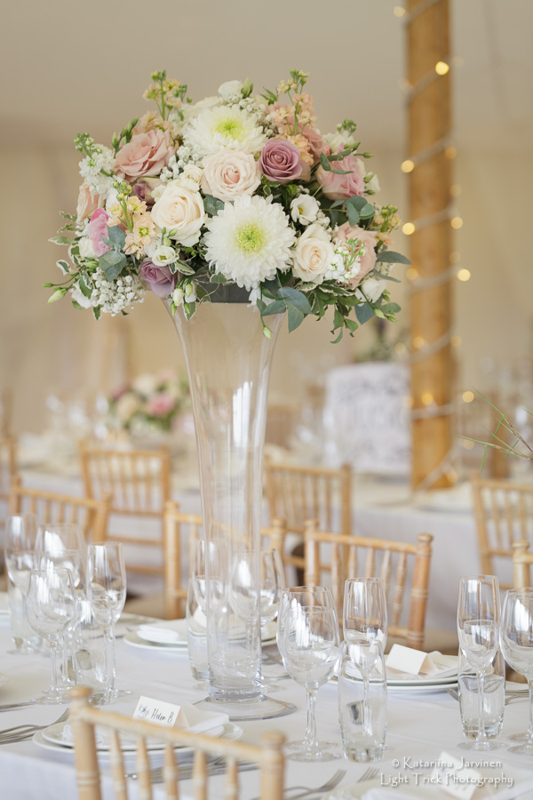 wedding flower centrepiece pink